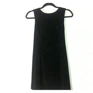 Suede black skater dress